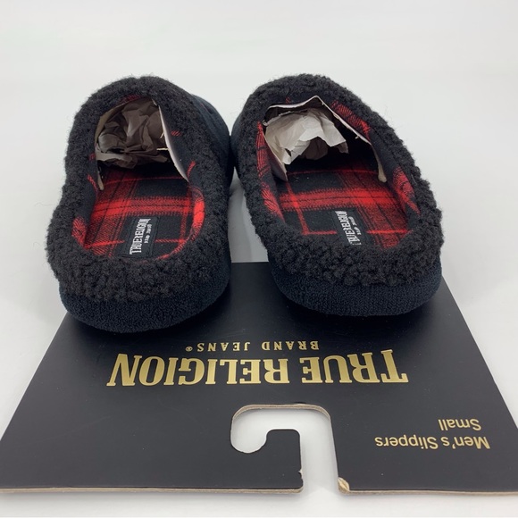 True Religion Mens' NWT Black and Red Slide Style Slippers, Small - Picture 4 of 8